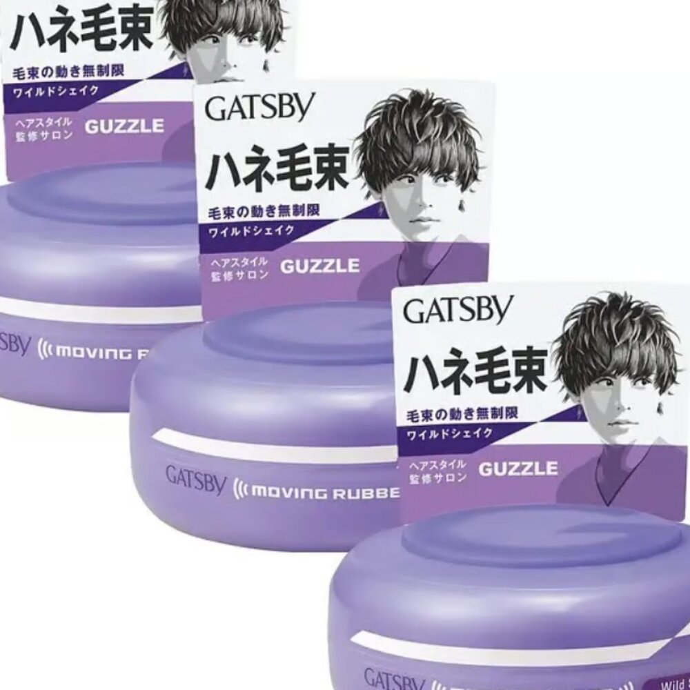 GATSBY Moving Rubber Wild Shake Hair Wax 80g x 3 – Made in Japan
